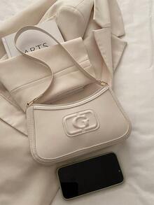 New Summer Casual Shoulder Bag, Minimalist Underarm Bag, Compact Square Bag - White - View 3