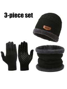 5/7件套男士冬季保暖套装，包含冬季保暖帽、保暖围脖、手套、双层抓绒耳罩和雪地袜。时尚多功能冬季保暖连帽衫套装——男士冬季完美礼物。冬季服装 - 彩色 - 查看 11