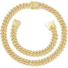 Gold Silver Cuban Link Chain And Bracelet - Diamond Necklace Iced Out Miami Cuban Hip Hop Jewelry - 金套裝 - 查看 1