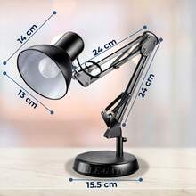 Lampara Escritorio Brazo Oscilante Articulado Tipo Pixar Estructura Negro Pantalla Blanco Ele-Gate - Tipo de Enchufe A USA (110-127V) - Ver 3