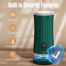 4-In-1 Electric Milk Frother And Steamer For Coffee Latte Cappuccino Macchiato Hot Chocolate Automatic Hot And Cold Foam Maker With Milk Warmer Ideal For Home And Office Use In Morning Beverages Preparation Dark Green Design - 深綠色 - 查看 6