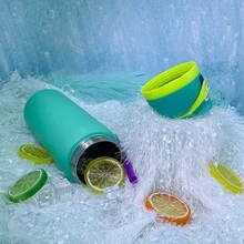 OwaIa(Youth Green) Outdoor Sports Bicycle Ice Bottle, 32oz/945ml Double Vacuum Insulated Outdoor Sports Water Bottle, Stainless Steel Heat-Resistant Ice Water Bottle With Straw, 100% Leak-Proof Outdoor Bicycle Water Bottle, Suitable For Outdoor Camping, Mountaineering, Office Work And Travel -Essential Accessories For Beach/Outdoor Camping - Youthful Green - View 5