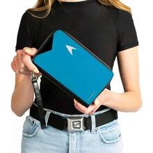 Wallet, cierre alrededor, pose clsica de de pie, amarillo, piel vegano - 3,0" x 5,0" + Azul - Ver 4