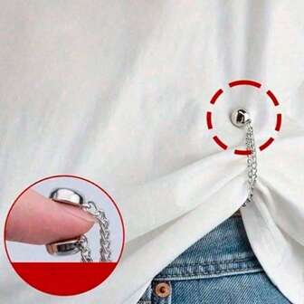 10pcs Adjustable Magnetic Pant Clips And Sleeve Clips - Detachable Metallic Leg Hem Fasteners, No Sewing Required, Durable Alloy Material, Suitable For Pants And T-Shirts, Seamless Fixing Accessories, Waist Cincher