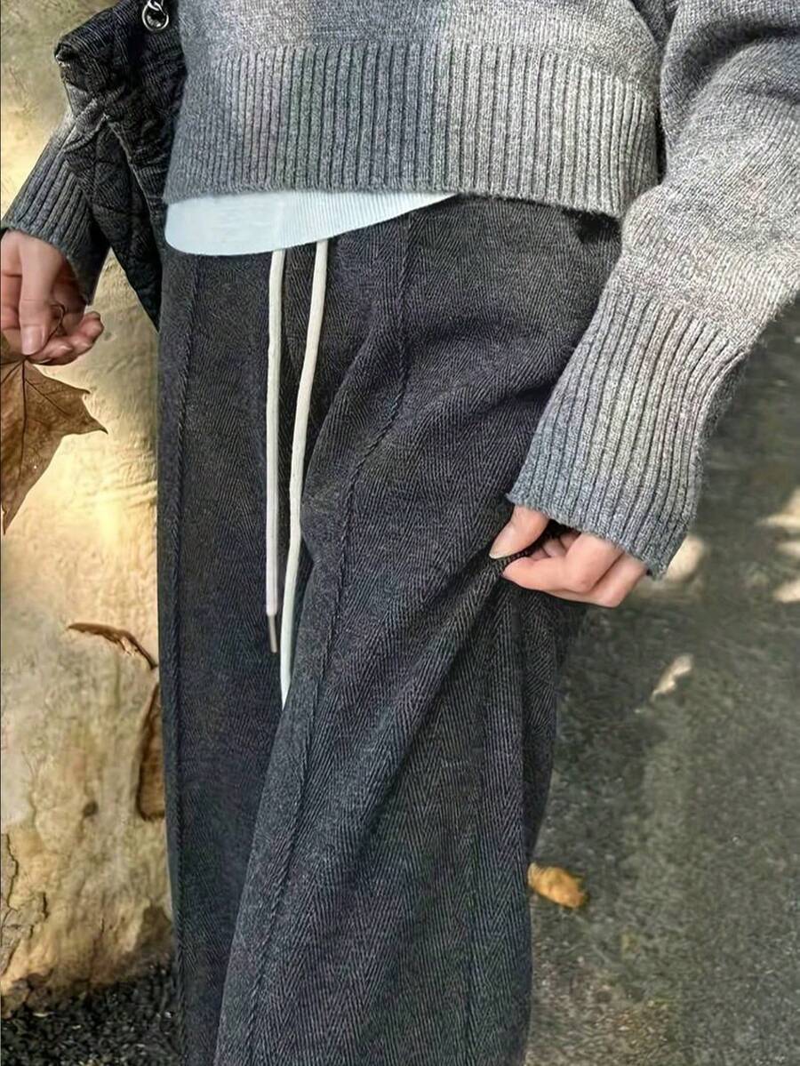 女士丝绒阔腿裤，休闲百搭，保暖舒适，秋冬款