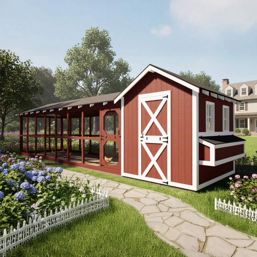 Walk-In  Plans 24 Chickens - Chicken Shed Printed Plans - 1 - 查看 1