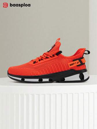 baasploa Herren Lässig Sneaker, leicht, Mesh, modische Laufschuhe, rutschfest, stoßabsorbierend, Walkingschuhe mit Größenzuwachs, Marken-Sportschuhe für den Outdoor-Bereich