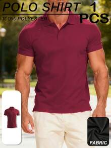 1 Piece Multi-Color Men's Breathable And Comfortable Mesh Sports Polo Shirts. Breathable, Lightweight, Comfortable. Suitable For Basketball, Casual Wear, Football, Tennis And Various Sports Activities Camisas Para Hombre Mens Clothes Camisetas De Hombre Gifts For Men Polo - Màu Đỏ Sâu - Xem 1