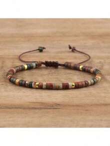 Gxtbw 1 Pc Healing Crystal Bracelet: 7 Chakra Stone Yoga Reiki Bracelet For Women - Picasso - View 5