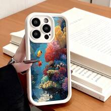 Cubierta de teléfono con diseño de arrecife de coral y peces tropicales coloridos negro para uso diario y viajes - Café integral - Ver 4