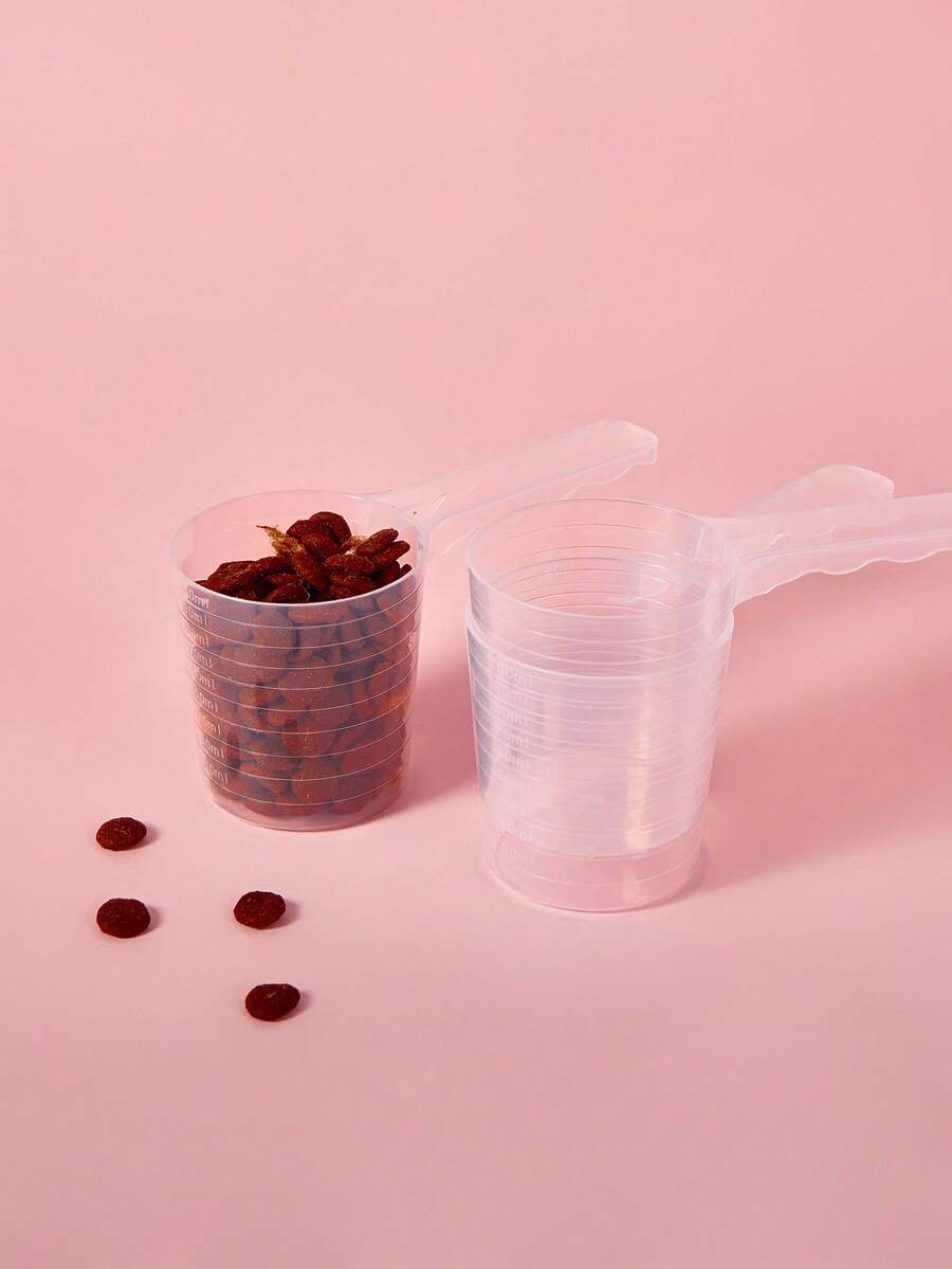 PETSIN 50g/3.38oz 塑料量杯，多用途宠物食品勺，渐进式刻度，适用于粉末和液体，透明，无需电池