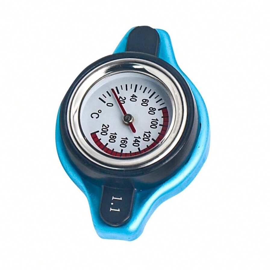 Precision 1.1 Bar Radiator Cap With Built In Temperature Gauge For Vehicles - Blue - View 1