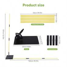 Golf Swing Trainer For Swing Plane & Alignment – 2 X 1M Alignment Sticks With Holder, Posture Correction Practice Tool Set - Multicolor - View 3