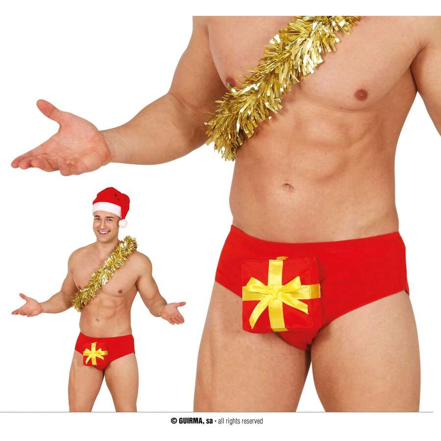 Fiestas Guirca Calzoncito Regalo de Navidad para niños, ropa interior infantil festiva, pantaloncitos suaves con detalles navideños, ideal para regalar en temporada festiva, comodidad y estilo para los pequeños durante la Navidad - Envío GRATIS ✅ Entrega 24/48h a España (península) - Rojo - Ver 1
