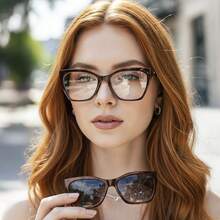 Women's Clip-On Sunglasses Ilook Cat-Eye Elegant Black With Polarized Lenses And UV400 Protection - Rỉ Nâu - Xem 1