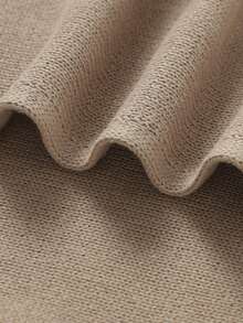 1pc Infant Knitted Solid Color Blanket With Delicate Lace Trim, Cozy Baby Blanket, Suitable For All Seasons - Camel - View 7