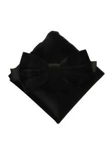 2pcs Luxury Solid Velvet Bow Tie And Pocket Square Set, Men's Wedding Groom Groomsmen Formal Attire Accessories, Suitable For Banquet Party, Multiple Colors Available, Perfect Matching - Multicolor - View 11