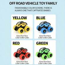 Four Wheel Drive Inertia Off-Road Vehicle - Competitive Vehicle - Rolling Stunt Sports Car - Children's Anti Fall Toy Car - Stunt Rolling Car - Cool And Dazzling Macaron Rolling Car Can Be Used As The Perfect Halloween Gift - Christmas Gift - Holiday Party Gift - 粉色 - 查看 3