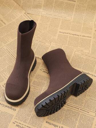 Fall/Winter Elegant Women's Slim Boots With Decorative Braids Design, Ladies' Fashionable Knee High Boots, Women