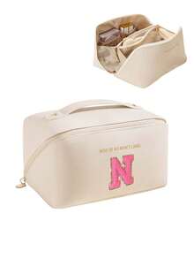 Multifunctional Travel Storage Bag, Letter Cosmetic Bag,PU Leather Waterproof Cosmetic Bag,Large Capacity Double Layer Cosmetic Bag, Cosmetics Organization And Storage, >Organizacion,Cosmetic Storage Bag, Skin Care Bag, Large Capacity Toiletries Bag, Travel Home Cosmetic Bag Organizer, Travel Accessories, Makeup Bag Make Up Bag Makeup Pouch Toiletry Bag Wash Bag Travel Essential Cruise Essentials Vacation Essentials For Men Women - Multicolor - View 72