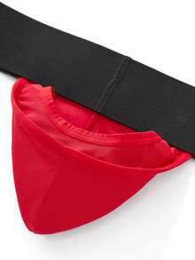 1pc JOCKMAIL Fashionable Sexy Men's Thong Underwear With Wide Waistband - Red - View 6