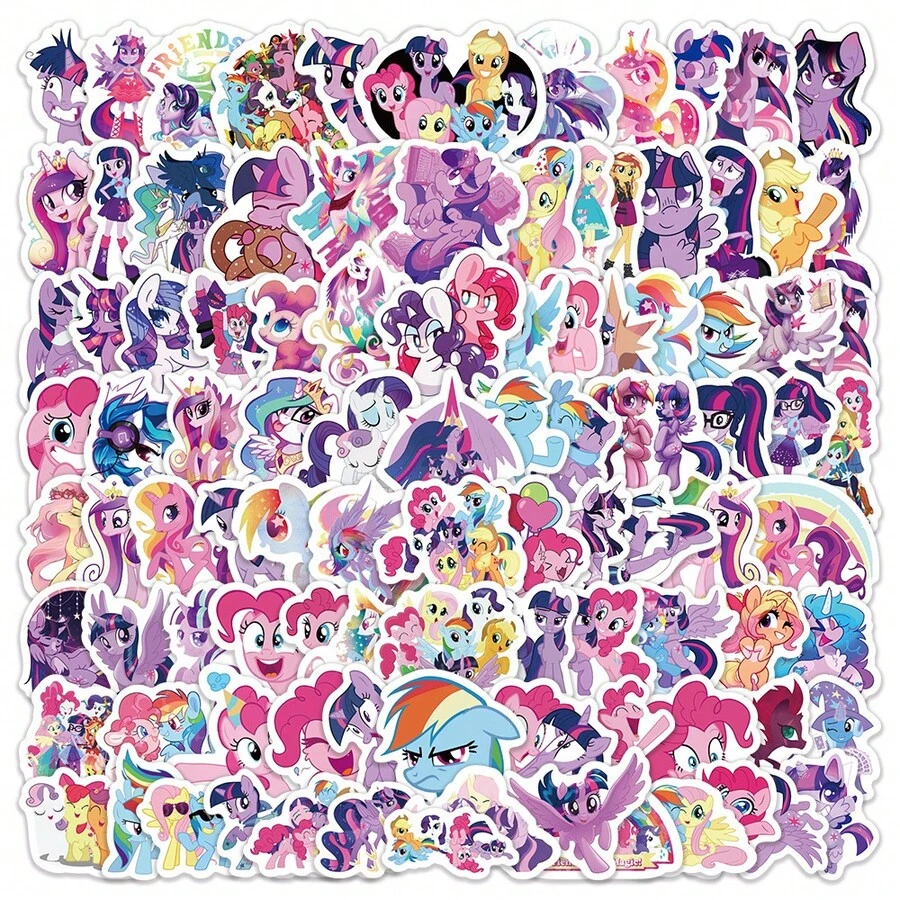 MY LITTLE PONY 1 Bộ 60 miếng dán, Vật liệu quà tặng tiệc tự làm sáng tạo, Thích hợp cho thanh thiếu niên và người lớn, Có thể sử dụng cho bình nước, ốp điện thoại, máy tính, máy tính xách tay, ván trượt, xe đạp, v.v., Vật dụng làm quà tặng tiệc, Vật liệu thủ công tự làm, Nhãn dán đóng gói nhiều, Hàng hóa của người hâm mộ, Thiết kế nhiều màu sắc, Chủ đề kỳ ảo, Chất lượng in tươi sáng - Nhiều màu - Xem 1