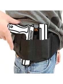 Belly Band Holster For Men And Women - Gun Holster By ComfortTac, Fits Smith And Wesson, Shield, 19, 17, 42, 43, P238, Ruger LCP, And Similar Guns For Most Pistols And Revolvers - Black - View 3