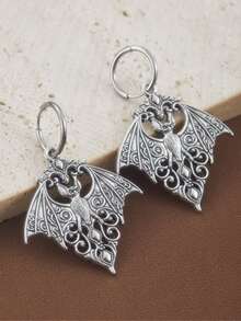 1 Cặp bông tai mặt dây chuyền hình dơi ma cà rồng bí ẩn phong cách Gothic, Trang sức dự tiệc cho nữ, Phụ kiện cặp đôi - bông tai - Xem 8