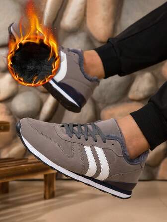 Nuevos zapatos deportivos para hombres con forro térmico cálido, zapatillas deportivas ligeras y transpirables para exteriores, adecuadas para viajes, ir al trabajo, deportes, uso diario, botas de invierno cálidas