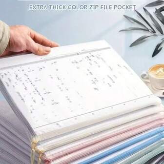 5件套高效可靠高品质多色A4拉链文件袋，透明防水收纳袋，适用于存放和携带办公文具和学习用品，必备旅行收纳袋，文件整理，时尚收纳方案，可靠收纳，文件袋，多功能小包，适合专业人士和学生使用
