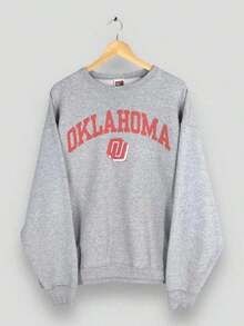 Vintage Oklahoma Sooners Football Sweatshirt 2XLarge OU Oklahoma University Jumper Oklahoma Sooners Printed Sweater Oklahoma Pullover XXL (2)Winter Clothes For Women - Màu Xám nhạt - Xem 7