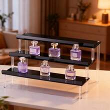 1 pieza Soporte de exhibición de acrílico, Estante de almacenamiento multifuncional para perfumes y postres, Exhibición de figuras y cosméticos, Soporte de decoración para el hogar/tienda/fiesta - Multicolor - Ver 3