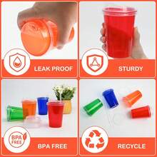 12 Oz Kids Sippy Cups, 20 Count Spill Proof & Reusable - 12 Oz - 40 Count - View 4