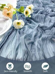 Bohemian Style Polyester Table Runner, Pleated Design, Solid Color Tablecloth, Holiday Table Decor Fabric Flag, Home Decor, Dining Table Decor, Room Decor, Wedding Decor - Multicolor - View 5