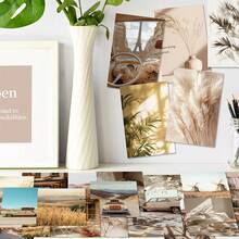 50pcs Motivational Life Postcards, Morandian Color Aesthetic Art Collage, With Nature And Cozy Interior Design, Suitable For Wall Decor And Creative Gifts, Inspirational Present - Sets - View 2