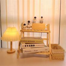 1个木质收纳架，波西米亚风格木质饰面，双层折叠桌面储物架，是家居收纳和办公桌收纳的理想之选 - 彩色 - 查看 1