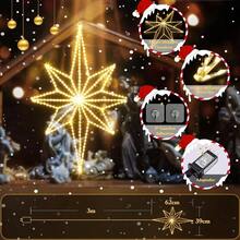 Luces de Navidad para Interiores 3D, 360 LEDs Decoracion Navideas Luces de Ventana, 62*39cm Navidad Luces Perfecto para Cortina, Casa, rbol, Operado por Enchufe, Blanco Clido, 1unidad - 1 unidad - Estructura 3D - Ver 5