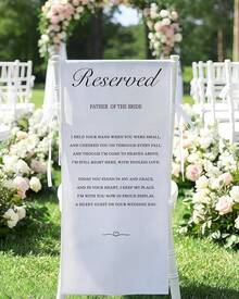 Wedding Reserved Chair Signs – 15 X 53 Inch Memorial Sign For Chairs In Loving Memory – Perfect For Wedding, Engagement, Or Heaven Tribute Keepsake - 新娘父親 - 查看 12