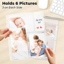 Photo Album Refill Pages - (4x6 Mixed Format, 100 Pack) For 600 Photos, 3-Ring Binder Photo Pockets, Each Photo Pa... - Crystal Clear 4x6 & Quot; - Mixed - View 6