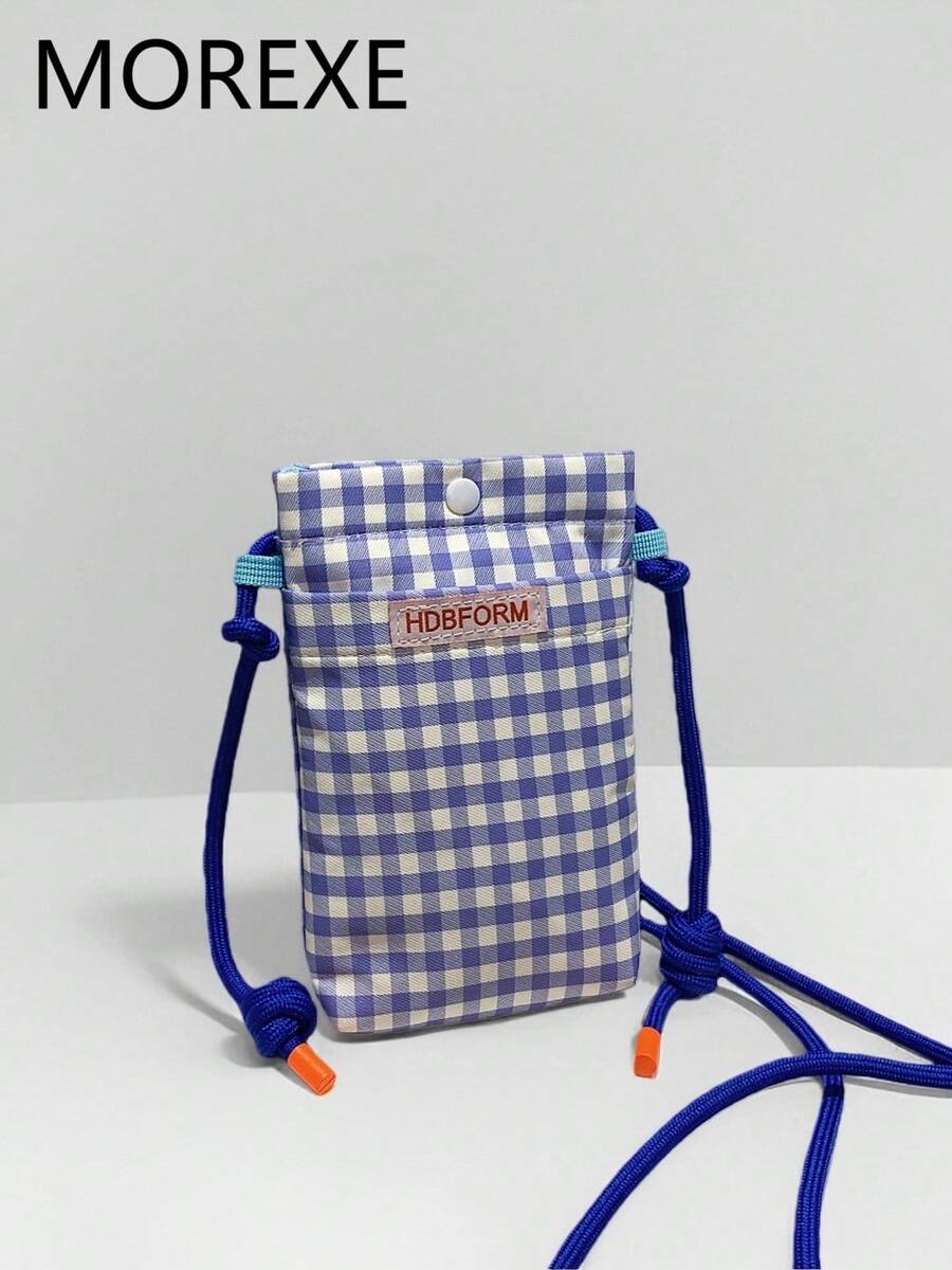 Canvas Plaid Phone Bag Small Vertical Style Crossbody Bag Fashionable & Versatile Phone Bag For Women Wallet Purse Wallet