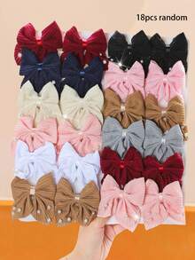18pcs/Set Cute Faux Pearl Bow Hair Clips Set, Faux Pearl Decorated Mesh Bow Hair Clips, Adorable And Delicately Crafted - Suitable For Girls And Women, For Braids, Ponytails, Half-Up Hairstyles. Macaron Colors And Exquisite Faux Pearls Add Sweet And Elegant Touches To Every Hairstyle, Claw Clips, Hair Claws, Hair Slide, Hair Barrettes, Hair Accessories, Fall Fashion, Autumn, Winter Outfit For Women, Bows, Head Accessories, Hairpin - Multicolor - View 16