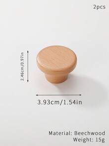2pcs Wooden Single Hole Cartoon Drawer Pulls, Cabinet/Wardrobe Door Handles For Kids Room - Beech - View 7
