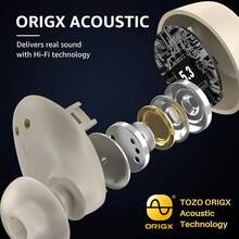 A1 2025 New Upgraded Wireless Earbuds Bluetooth 5.3 In Ear Headphones LightWeight Support APP EQ Setting Stereo Sound Headset Longer Playback With Charging Case Waterproof Khaki - 霧面卡其色 - 查看 7