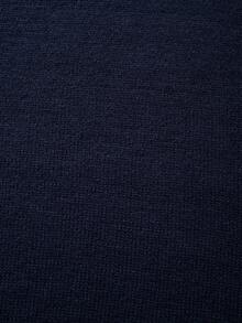 Men's Casual Loose Minimalist Commuting High-End Sense Daily Versatile Solid Color Knitted Long Sleeve Crew Neck Pullover Sweater, Autumn/Winter - Navy Blue - View 5