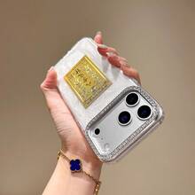 【新たに登場したもの】【Apple compatible with iPhone 12/13/14/15/16/17 Pro Air Promax対応】このスマホケースは、セメントホワイトのメッキ加工されたキラキラレンズフレームと、輝くゴールデン箔が特徴で、財運と繁栄を呼び込むようにデザインされています。 - 八 - チェックする 9