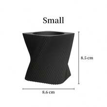ORIZZONTE Modern Square Decorative Vase With Slanted Spiral Texture – Geometric Design For Succulents And Small Indoor Plants – Home/Office Gift Idea – Available In 2 Sizes – 100% Made In Italy, Shipping From Italy - 粉色 - 查看 8