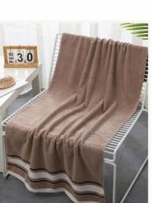1pc 100% Pure Cotton Bath Towel, Super Soft, Size 27.55 X 55.11 Inches-High-Density, Thick, Highly Absorbent Beach Towel, Suitable For Couples, Families, Poolside, Beauty Salons, Hotels, Bathrooms, Spas, And Hot Tubs-Modern Style, 350g/M², Spacious Design, Plush Texture, Skin-Friendly Towel. - Multicolor - View 15