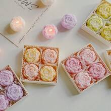 Stylish Flower-Shaped Rose Scented Candles, Handmade Soy Wax Candles, Gift Sets For Women, For Valentine's Day Gifts, Wedding Decorations, Birthday, Home/Spa/Decor/Dinner/Banquet/Party, Funny Gift, Christmas Decorations Home, Candle Set Gift, Personalised Gifts, Candle Making Kit, Home & Living, Hen Party Gifts, New Year, Easter, Candle Set - (1 Box, 4 Pieces)