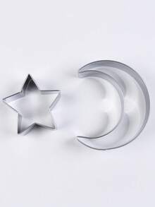 Stainless Steel Star And Moon Cookie Cutter Molds, Suitable For Ramadan - Silver - View 14