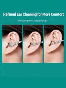 1PC Portable Ear Wax Removal Set With 6-Piece Spiral Spring Ear Cleaner Tools, Compact Travel Ear Care Kit, Gentle Stainless Design For Home Trips Holidays Parties, Gift For Women Moms Daughters Friends Kids Couples, Jewelry-Inspired Detailing, Washable & Durable Accessory - Màu vàng - Xem 2